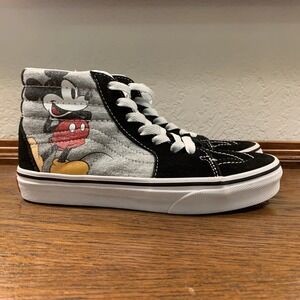Vans Disney Youth Shoes Hi Top Mickey Mouse Kids Size 3 Laces Clean GUC